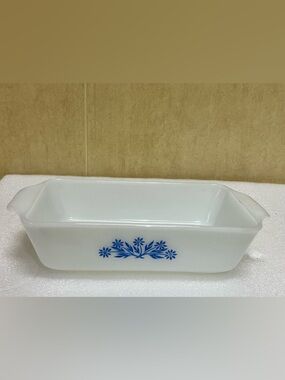 Vintage Anchor Hocking Fire King Corn Flower 1 Qt Loaf Baking Pan